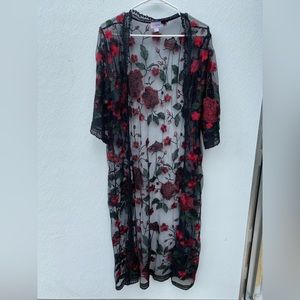 Lula Roe Chloe, open front duster, cardigan or swim cover size small